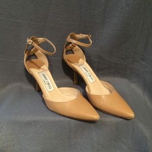 JIMMY CHOO tan/nude heels, 35.5, made in Italy